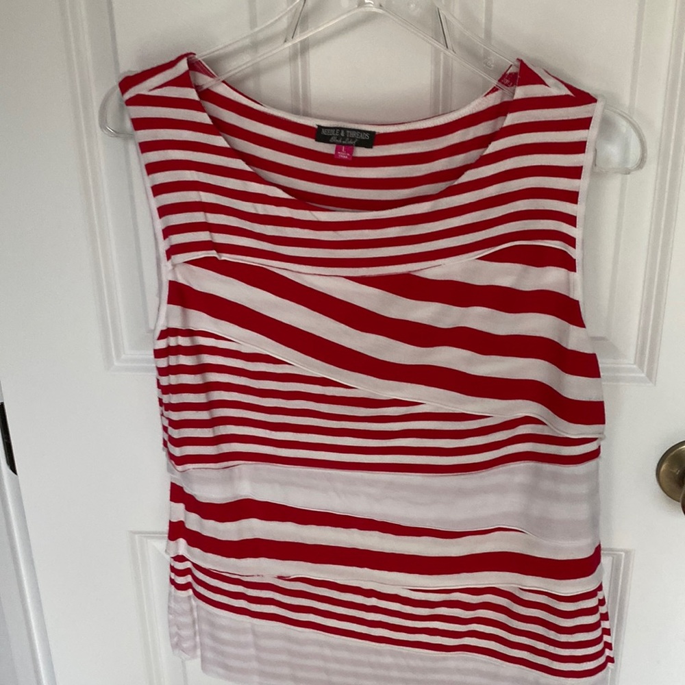 Cute red and white ladies top